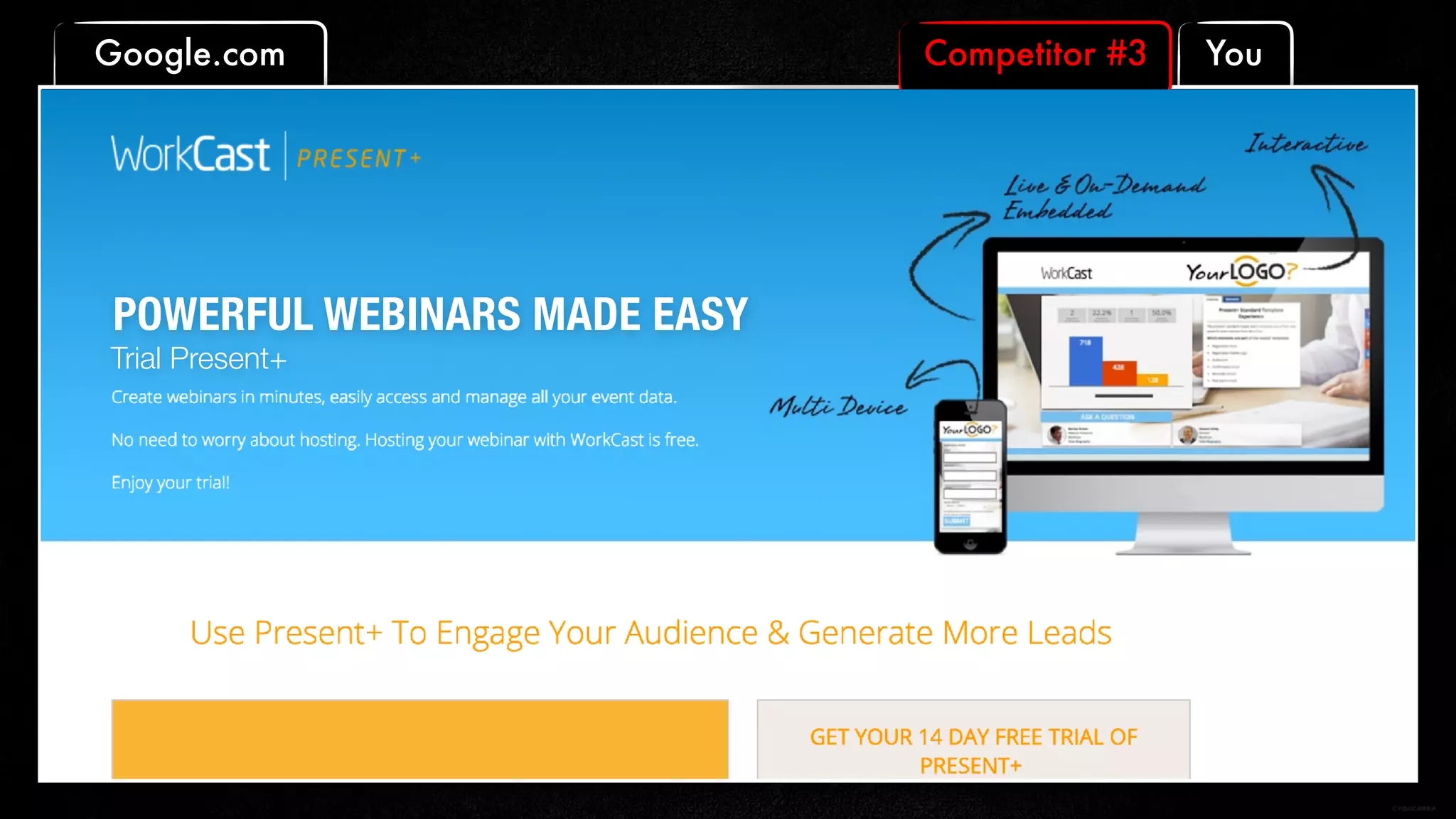 Google.com YouCompetitor #3
Trial Present+
POWERFUL WEBINARS MADE EASY
 