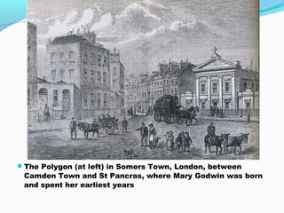 The Polygon (at left) in Somers Town, London, between
Camden Town and St Pancras, where Mary Godwin was born
and spent her earliest years
 