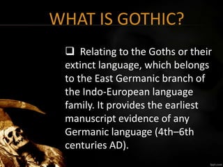 Frankenstain as a gothic science fiction | PPTX
