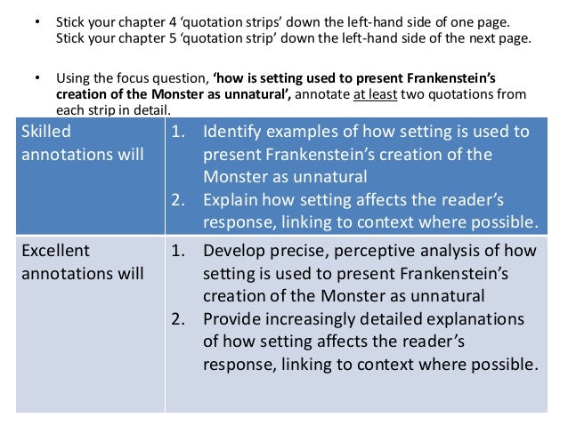 frankenstein chapter 5 essay Essay analysis of chapter 5 of frankenstein 2339 words 10 pages there was a time in history when people used science as an everyday issue there was a. frankenstein chapter 5 essay Essay analysis of chapter 5 of frankenstein 2339 words 10 pages there was a time in history when people used science as an everyday issue there was a.