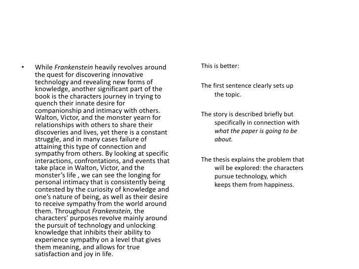Argumentative Essay Thesis Example While Frankenstein Is A Research Paper An Essay also High School Years Essay Frankenstein Paper Abraham Lincoln Essay Paper