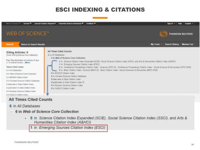 Emerging Sources Citation Index A new edition of Web Of