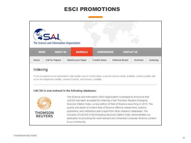 Emerging Sources Citation Index A new edition of Web Of