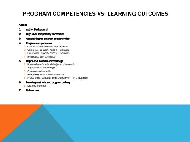 Mba Program Learning Outcomes milan frankl program competencies versus learning Mba Program Learning Outcomes milan frankl program competencies versus learning