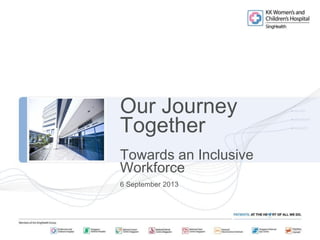 Our Journey
Together
Towards an Inclusive
Workforce
6 September 2013
 