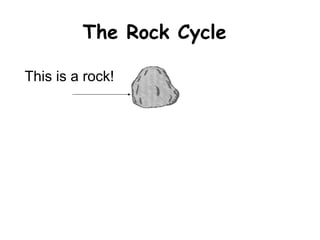 The Rock Cycle This is a rock! 
