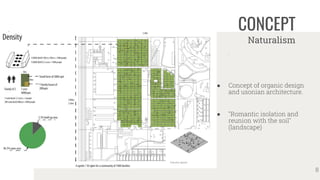 CONCEPT
Naturalism
.
● Concept of organic design
and usonian architecture.
● "Romantic isolation and
reunion with the soil"
(landscape)
8
 