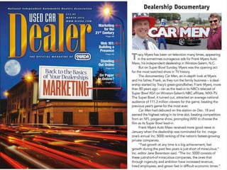 Frank Myers Auto Featured In Used Car Dealer Magazine - March 2012