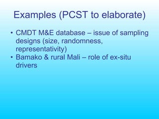 Does linking long term research sites to an ‘observatory of rural change’ make sense in the context of the research we are proposing?