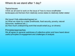 Does linking long term research sites to an ‘observatory of rural change’ make sense in the context of the research we are proposing?