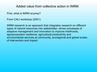 Does linking long term research sites to an ‘observatory of rural change’ make sense in the context of the research we are proposing?