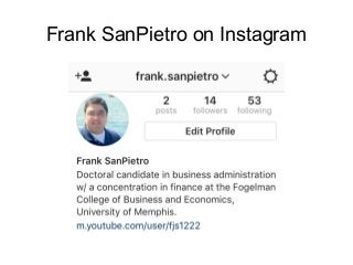 Frank SanPietro on Instagram
 