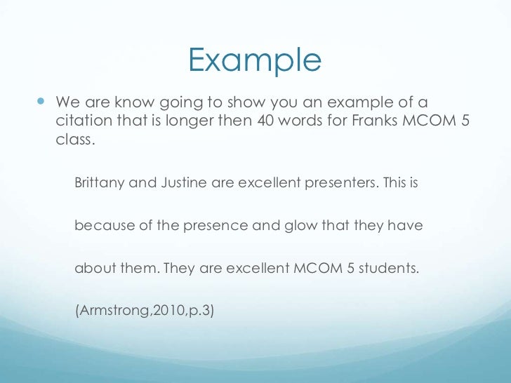 Citations Longer Than 40 Words