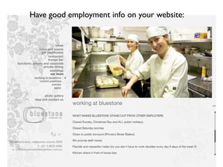Have good employment info on your website:
 