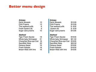 Better menu design
 