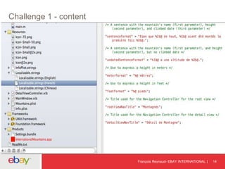 Challenge 1 - content
François Reynaud- EBAY INTERNATIONAL 14
 