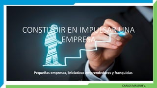 CARLOS MASSUH V.
CONSTITUIR EN IMPULSAR UNA
EMPRESA
Pequeñas empresas, iniciativas emprendedoras y franquicias
 