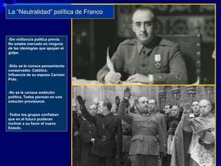 Franquismo. 1 naturaleza y condiciones surgimiento del régimen
