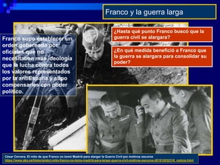 Franquismo. 1 naturaleza y condiciones surgimiento del régimen