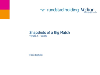 Snapshots of a Big Match
version 5 - Vlerick




Frans Cornelis
 
