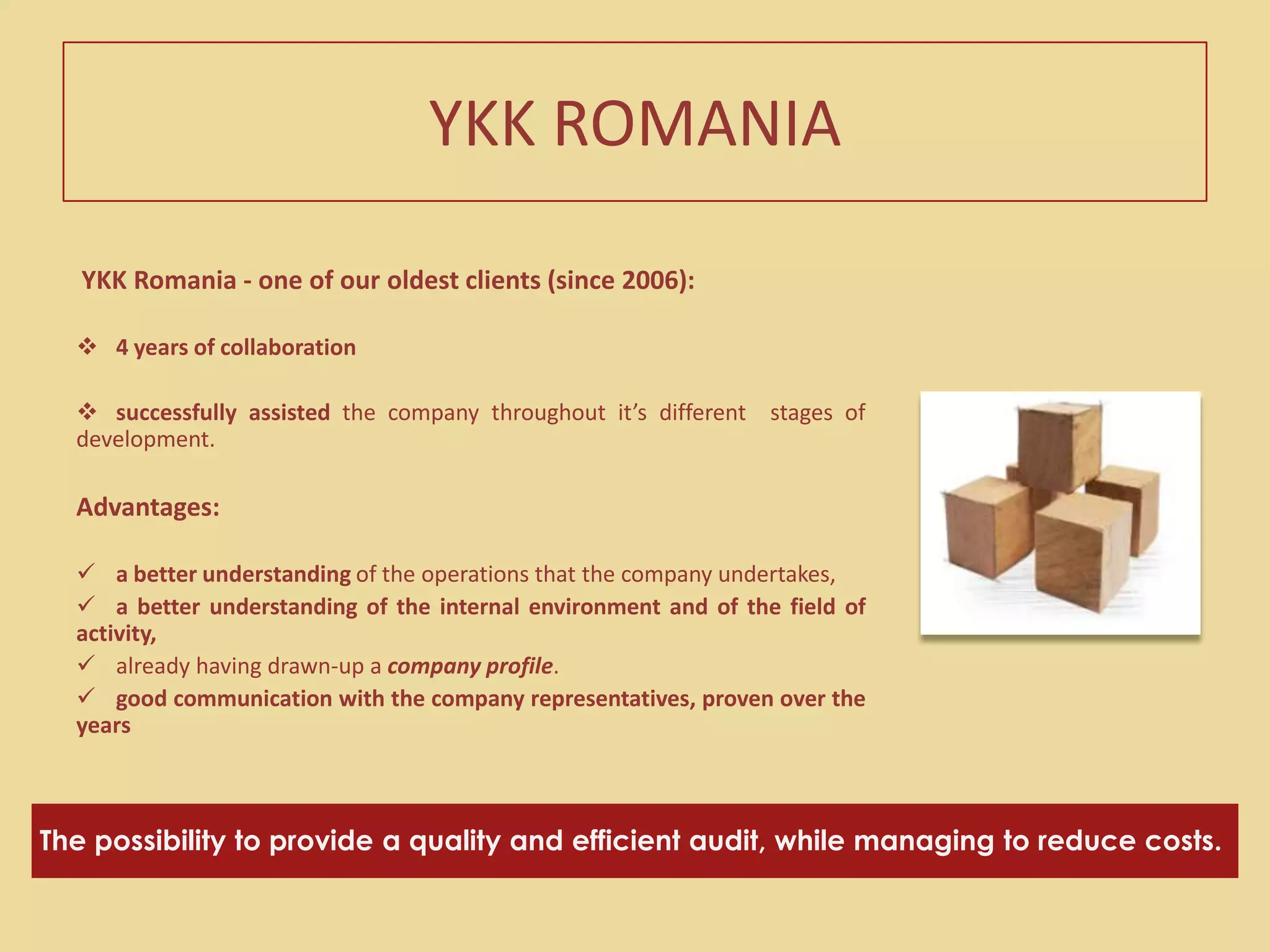   EconomistsServicesAUDITWe share with you the objective of making the audit as useful as possible for your business. As long as we add credibility to the financial statements, our approach regarding the audit gives a full understanding of your business from the outside. This, together with the experience and the quality of our resources gives us the possibility of finding out ways of solving different problems that may occur.TAX CONSULTANCYTaxes are a world-wide delicate issue for all the companies. Our experts work with you in trying to minimize the taxes, avoid mishaps and to maximize the profits. Therefore, our specialists  provide advices that are practical, well-informed and relevant for your needs. We are well-trained in order to draw the attention of international investors on the Romanian fiscal rules and the optimum structure for acquisitions and other transactions.ACCOUNTING AND ACCOUNTING RELATED CONSULTANCYProviding services of financial-accounting assistance in accordance with the national and international accounting standards, with emphasis on the quality of the assistance is considered to be a key element and, implicitly, enjoys a great deal of attention within the group. Most of our customers are companies that prefer to benefit by accounting and consulting services offered in the same package by a specialized company.