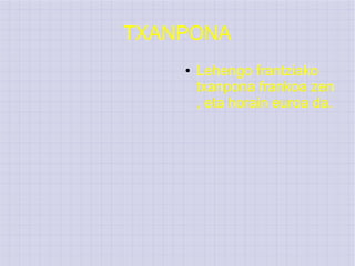 TXANPONA
    ●   Lehengo frantziako
        txanpona frankoa zen
        , eta horain euroa da.
 