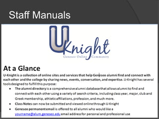 Staff Manuals
 