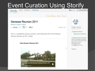 Event Curation Using Storify
 