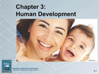 Essentials of Psychology, Sixth Edition
© 2018 BVT Publishing. All rights reserved.
S-1
Chapter 3:
Human Development
(Shutterstock)
 