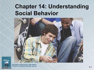 Essentials of Psychology, Sixth Edition
© 2018 BVT Publishing. All rights reserved.
S-1
Chapter 14: Understanding
Social Behavior
(Shutterstock)
 