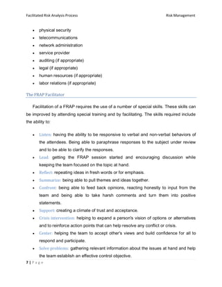 Facilitated Risk Analysis Process - Tareq Hanaysha | PDF