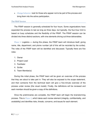 Facilitated Risk Analysis Process - Tareq Hanaysha | PDF
