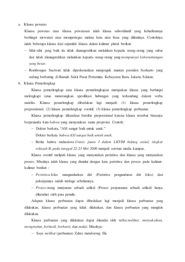 Contoh Kata Frasa Klausa Atau Kalimat Dan Makna Idiomatis Barisan Contoh