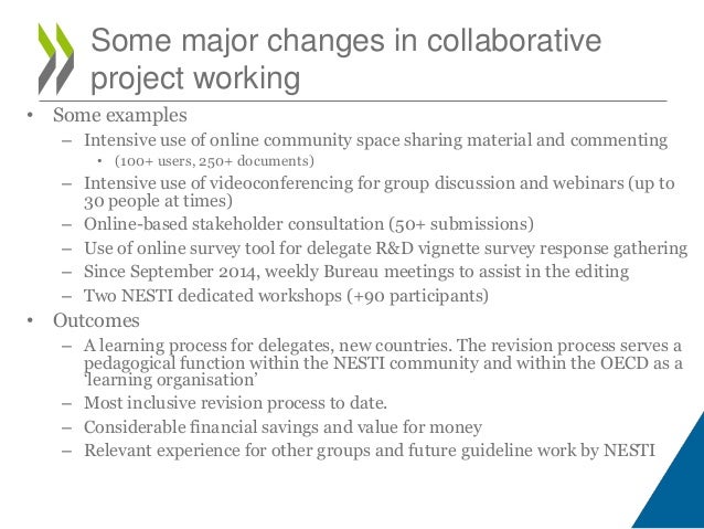 • Some examples
– Intensive use of online community space sharing material and commenting
• (100+ users, 250+ documents)
–...