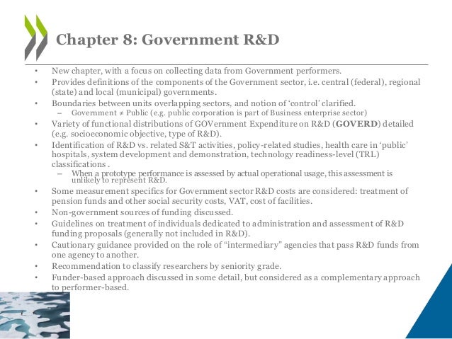 Chapter 9: Higher Education R&D
• New chapter, but incorporates and expands annex material previously part of FM2002.
• De...