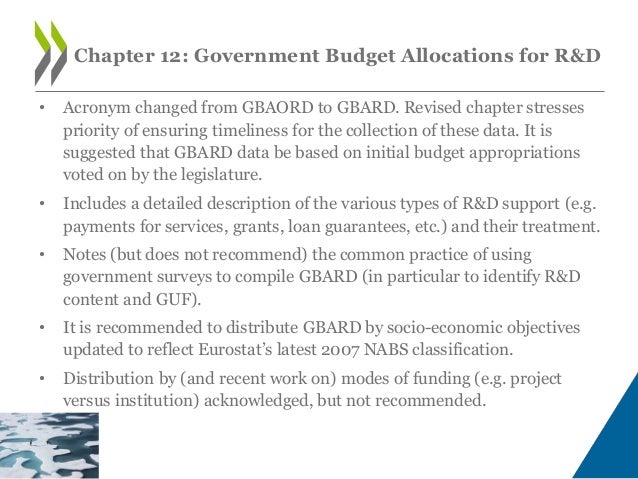 Chapter 13: Measurement of Government Tax
Relief for R&D
• New chapter providing guidelines on reporting government suppor...