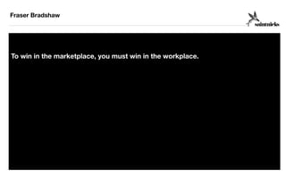 Fraser Bradshaw 
To win in the marketplace, you must win in the workplace. 
 