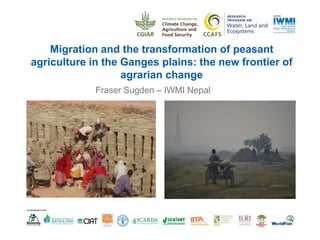 Migration and the transformation of peasant
agriculture in the Ganges plains: the new frontier of
agrarian change
Fraser Sugden – IWMI Nepal
 