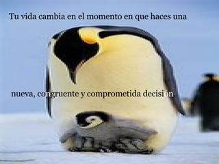 Tu vida cambia en el momento en que haces una nueva, co n gruente y comprometida decisi ón . 