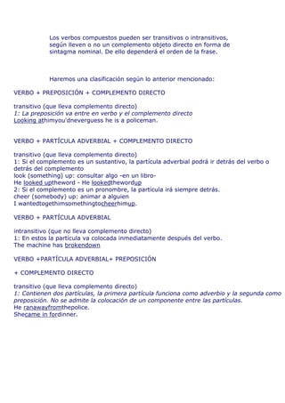 Frases adverbiales y preposicionales