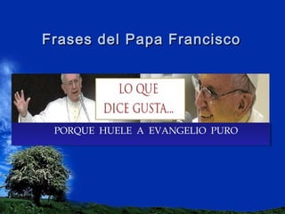 PORQUE HUELE A EVANGELIO PUROPORQUE HUELE A EVANGELIO PURO
Frases del Papa FranciscoFrases del Papa Francisco
 