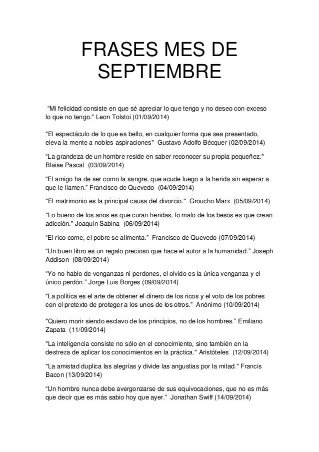 Frases de septiembre Frases de septiembre