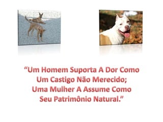 “Um Homem Suporta A Dor Como Um Castigo Não Merecido; Uma Mulher A Assume Como Seu Patrimônio Natural.”