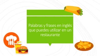 Palabras y frases en inglés
que puedes utilizar en un
restaurante
 