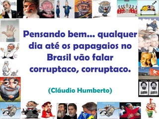 Pensando bem... qualquer dia até os papagaios no Brasil vão falar corruptaco, corruptaco. (Cláudio Humberto) 