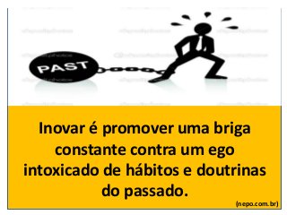 Inovar é promover uma briga
constante contra um ego
intoxicado de hábitos e doutrinas
do passado.
(nepo.com.br)
 