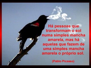 Há pessoas que transformam o sol numa simples mancha amarela, mas há aquelas que fazem de uma simples mancha amarela o próprio sol.   (Pablo Picasso)   