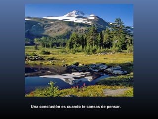 Una conclusión es cuando te cansas de pensar.
 