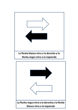 La flecha blanca mira a la derecha y la
flecha negra mira a la izquierda
La flecha negra mira a la derecha y la flecha
blanca mira a la izquierda
 