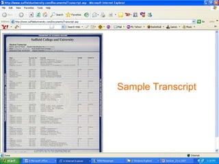 Sample Transcript
School Information Presentation 15
Sample Transcript
 